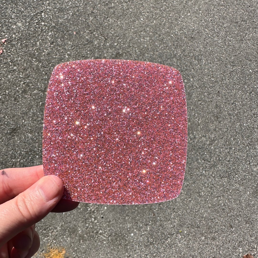 1/8 Pink Stars & Silver Chunks Shaped Glitter Cast Acrylic Sheets