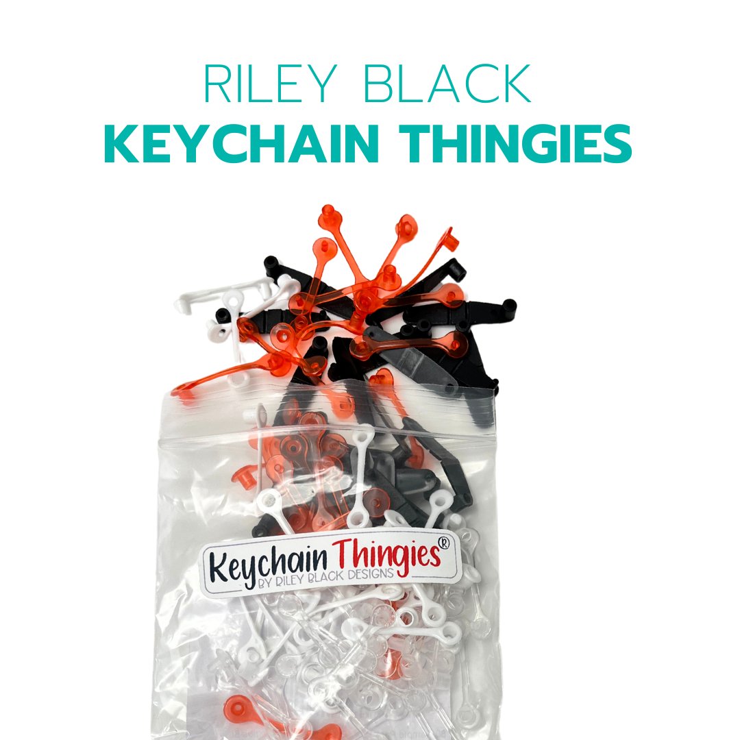 100 Sample Pack Riley Black Keychain Thingies® - Keychain Clips