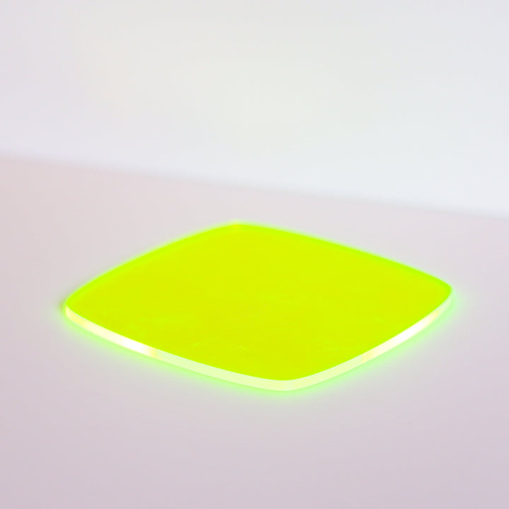 1/4" Transparent Fluorescent Lime Green Cast Acrylic Sheets - Acrylic Sheets