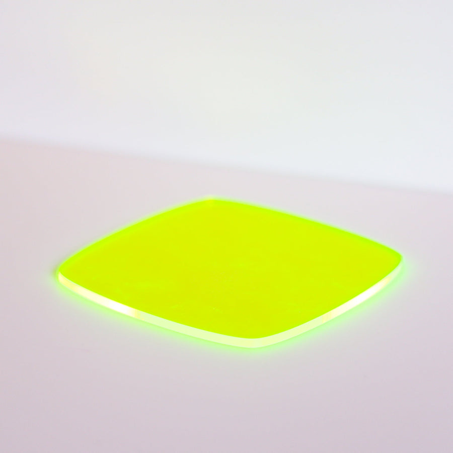 1/4" Transparent Fluorescent Lime Green Cast Acrylic Sheets - Acrylic Sheets