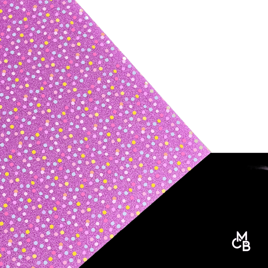 1/8" Big Confetti Dots On Neon Purple Glitter Acrylic Sheet CMB PRESTIGE PATTERNS - CMB Prestige Pattern