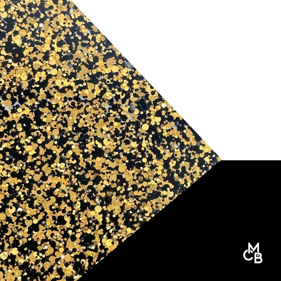 1/8" Black & Bronze Glitter Dots Cast Acrylic Sheets - Acrylic Sheets