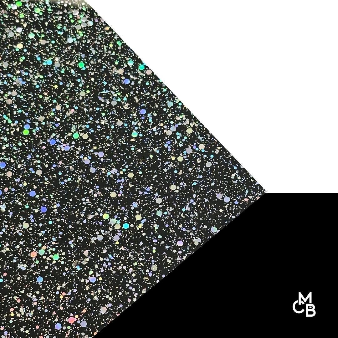 1/8" Black Diamond Dust Glitter Dots Cast Acrylic Sheets - Acrylic Sheets