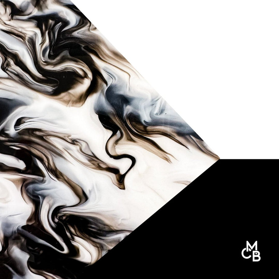 1/8" Black Licorice Creme Swirl Cast Acrylic Sheets - Acrylic Sheets