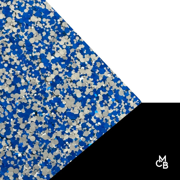 1/8" Blue & Silver Glitter Dots Cast Acrylic Sheets - Acrylic Sheets