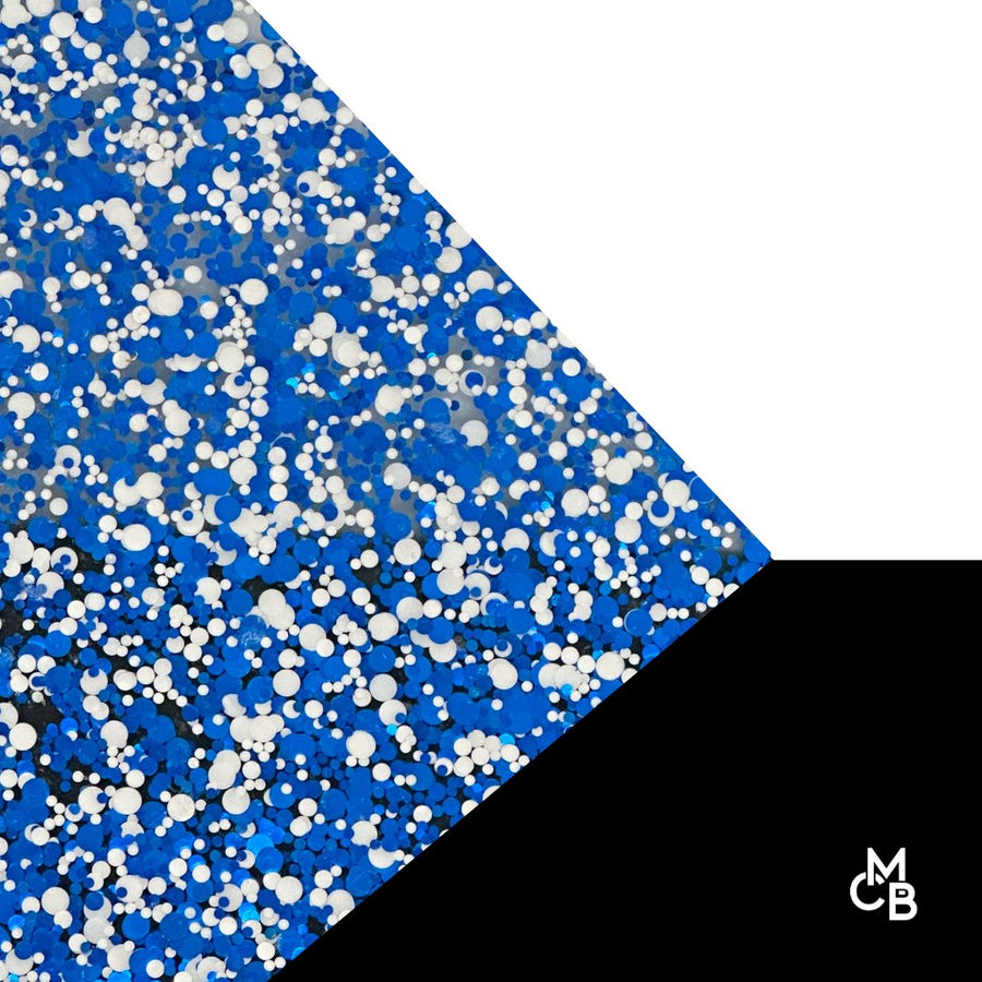 1/8" Blue & White Glitter Dots Cast Acrylic Sheets - Acrylic Sheets