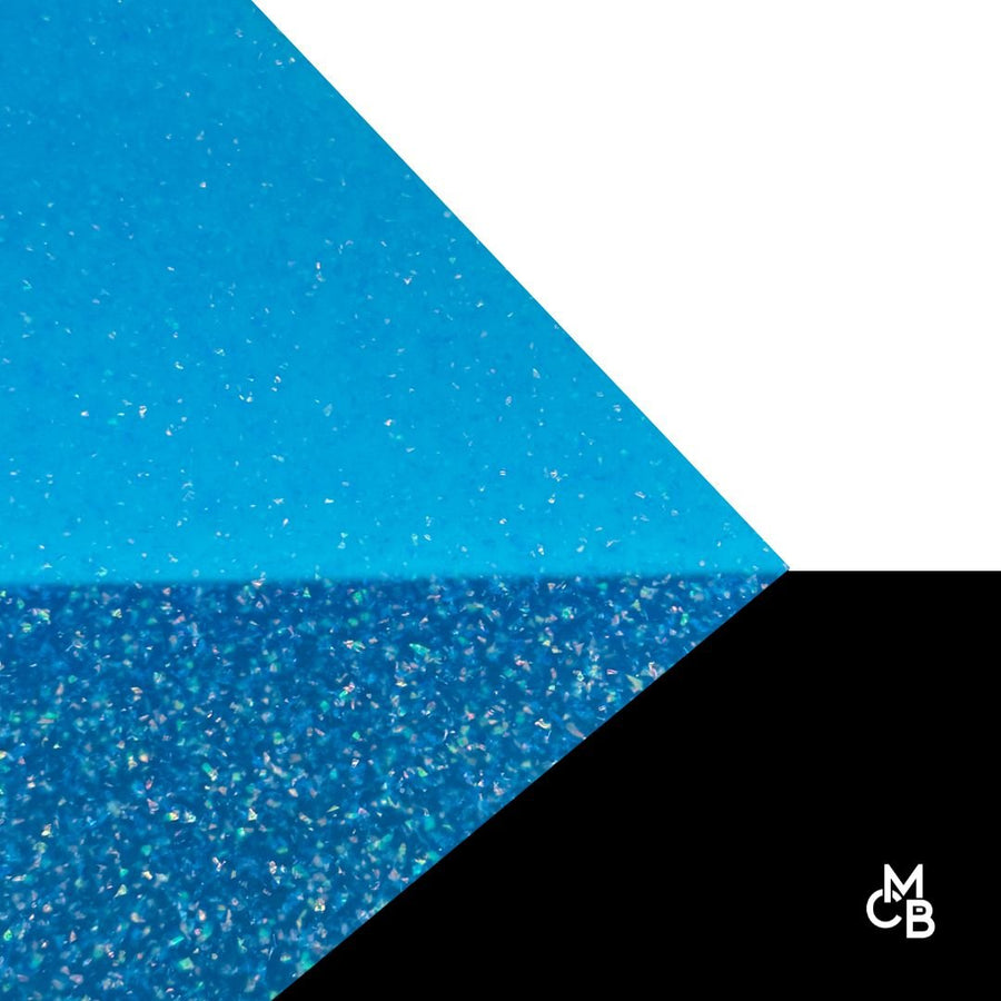 1/8" Bright Blue Sugar Rush Glitter Cast Acrylic Sheets - Acrylic Sheets