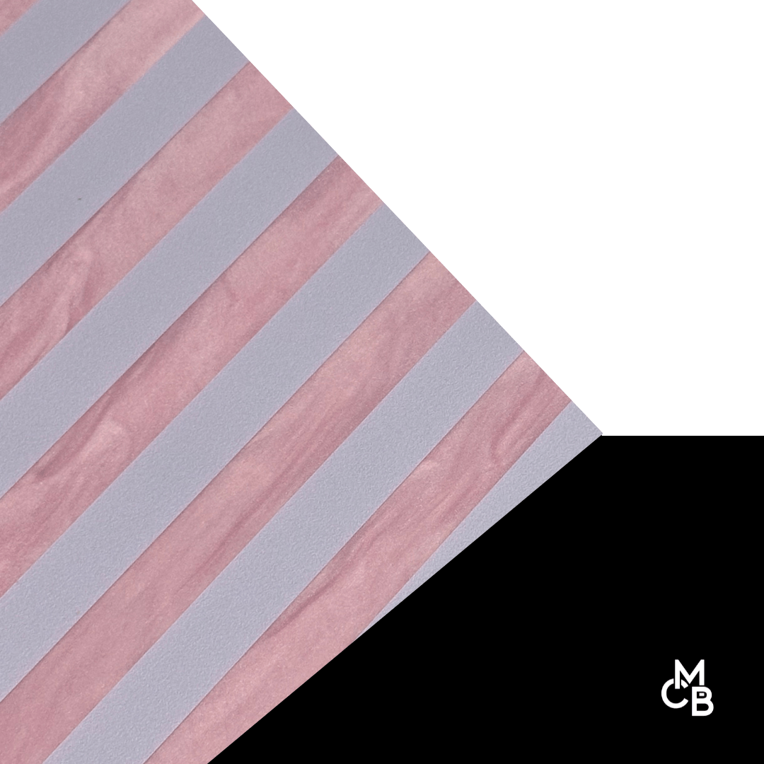 1/8" Dusty Blue Stripes on Pearlescent Pink Pattern Acrylic Sheet CMB PRESTIGE PATTERNS - CMB Pattern Acrylic