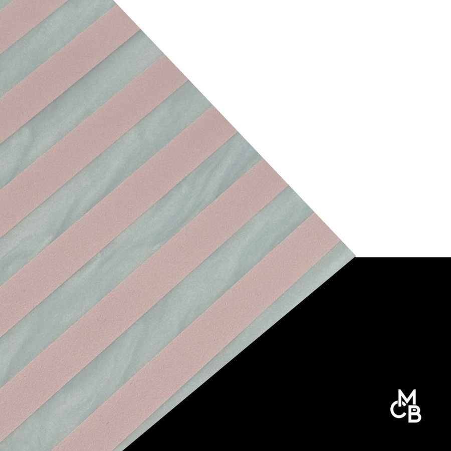 1/8" Dusty Pink Stripes on Pearlescent Blue Pattern Acrylic Sheet CMB PRESTIGE PATTERNS - CMB Pattern Acrylic