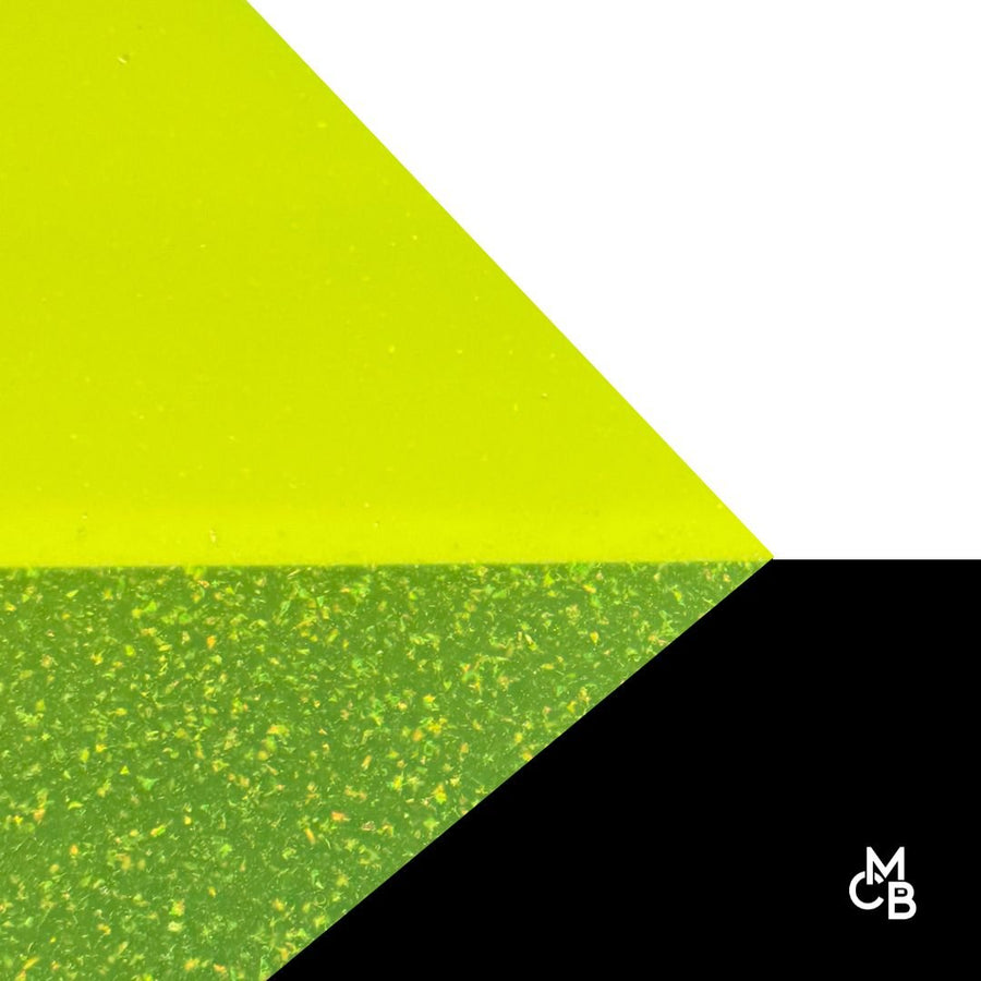 1/8" Fluorescent Lime Sugar Rush Glitter Cast Acrylic Sheets - Acrylic Sheets