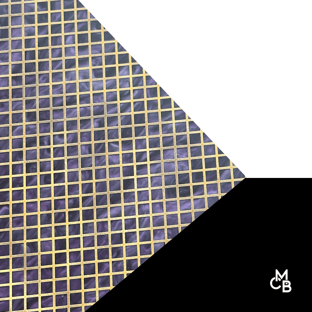 1/8" Gold Diamonds on Purple Pearl Pattern Acrylic Sheet CMB PRESTIGE PATTERNS - CMB Pattern Acrylic