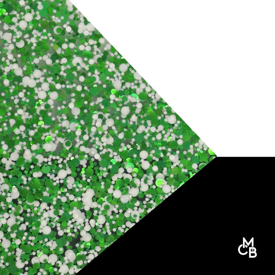 1/8" Green & White Glitter Dots Cast Acrylic Sheets - Acrylic Sheets