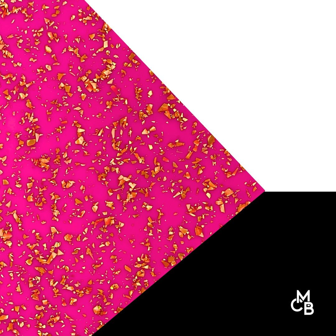 1/8" Hot Pink Gold Luxe Flake Glitter Cast Acrylic Sheets - Acrylic Sheets