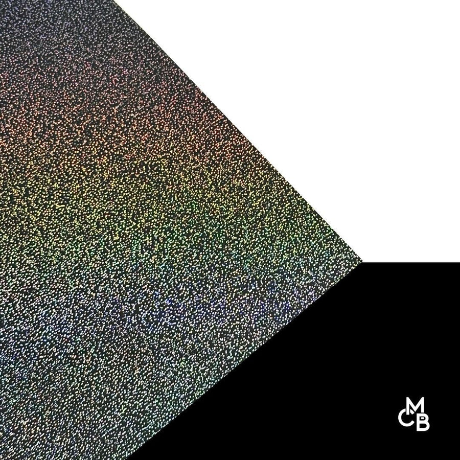 1/8" Iridescent Rainbow Glitter on Black Acrylic Sheets - Acrylic Sheets