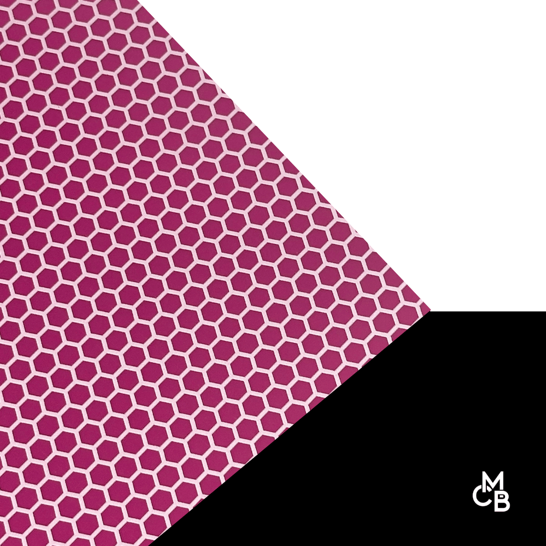 1/8" Itty Bitty Pink Honeycomb on Metallic Pink Pattern Acrylic Sheet CMB PRESTIGE PATTERNS - CMB Pattern Acrylic