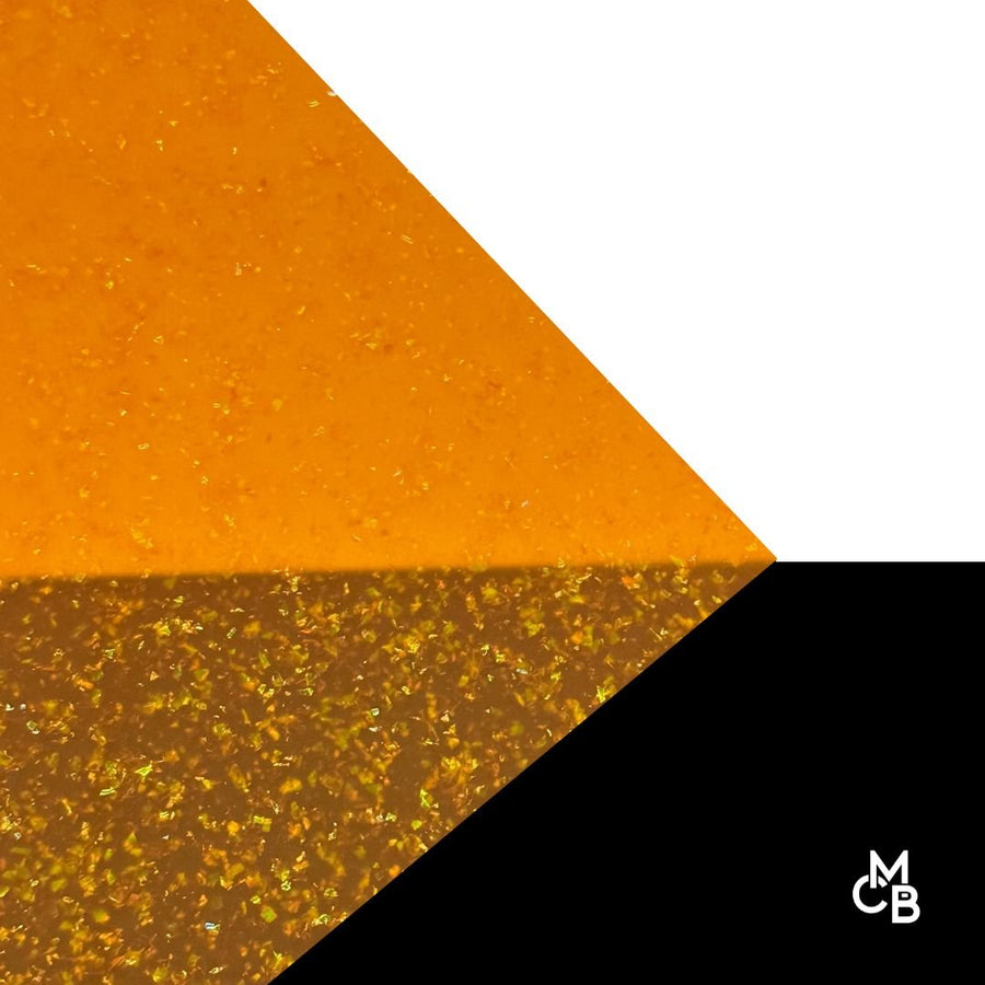 1/8" Neon Orange Sugar Rush Glitter Cast Acrylic Sheets - Acrylic Sheets