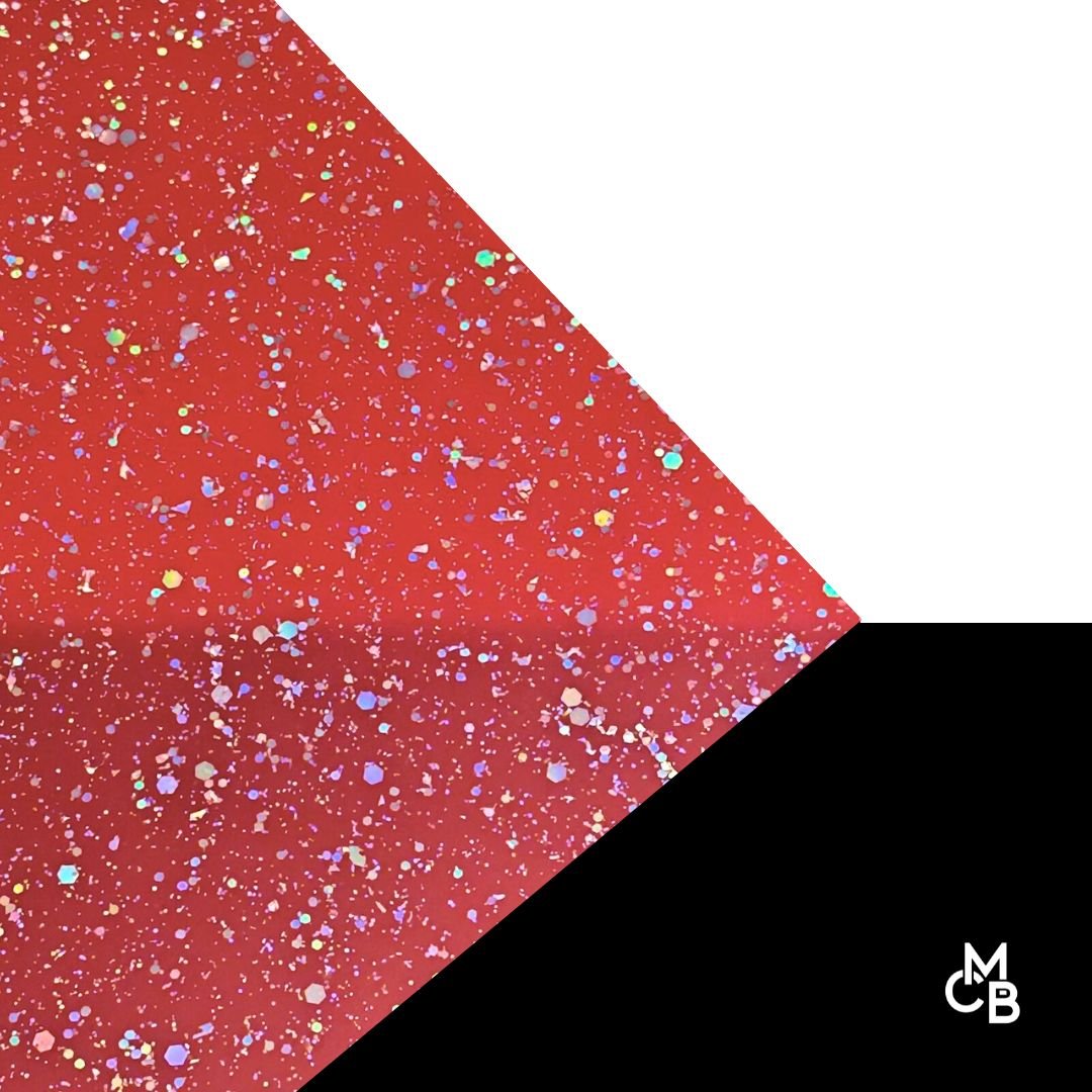 1/8" Pastel Red Diamond Dust Glitter Dots Cast Acrylic Sheets - Acrylic Sheets