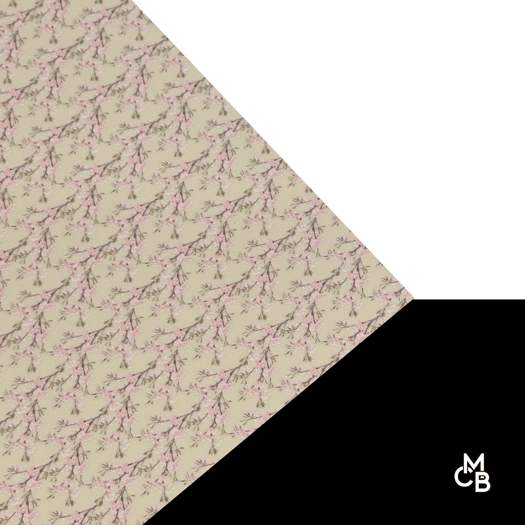 1/8" Pink Floral Vines on Matte Bone Pattern Acrylic Sheet CMB PRESTIGE PATTERNS - CMB Pattern Acrylic