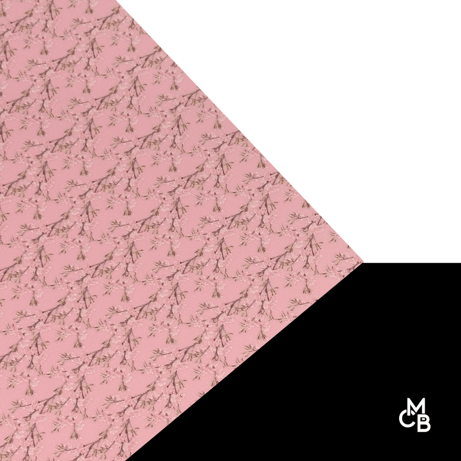 1/8" Pink Floral Vines on Matte Pastel Pink Pattern Acrylic Sheet CMB PRESTIGE PATTERNS - CMB Pattern Acrylic