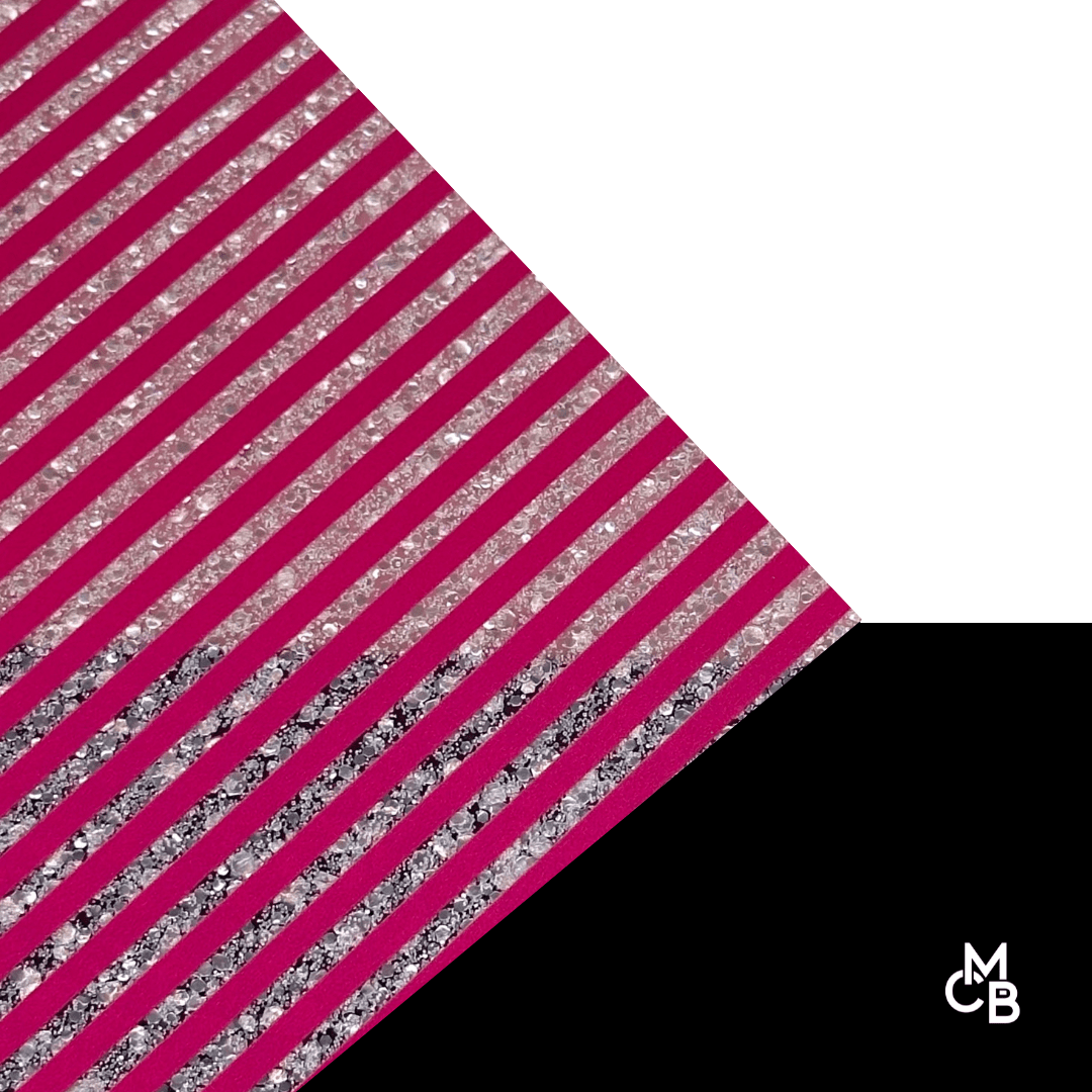 1/8" Pink Stripes On Opaline GlitterBlend Pattern Acrylic Sheet CMB PRESTIGE PATTERNS - CMB Pattern Acrylic