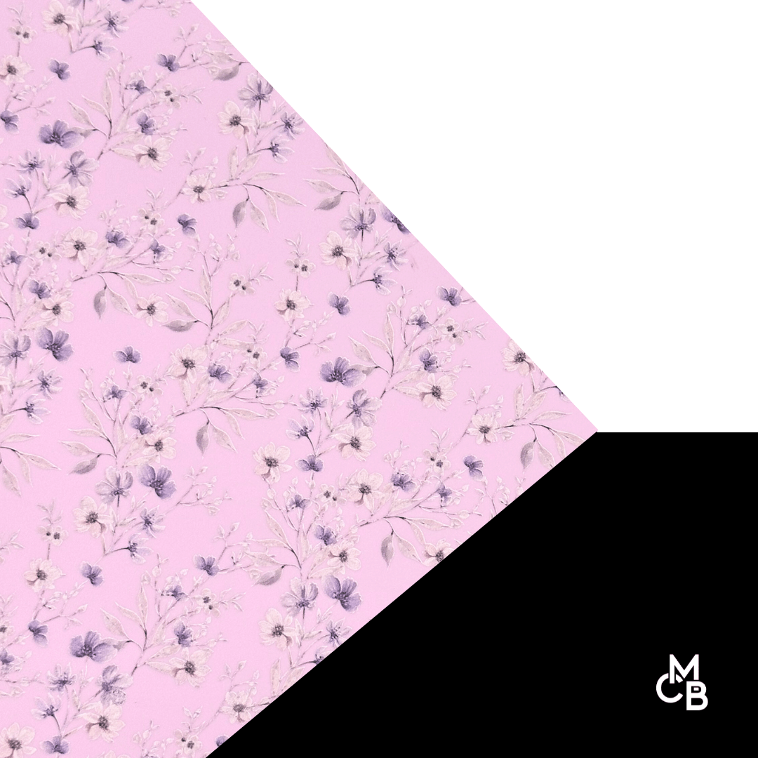 1/8" Purple Floral Vines On Pastel Cotton Candy Pattern Acrylic Sheet CMB PRESTIGE PATTERNS - CMB Pattern Acrylic