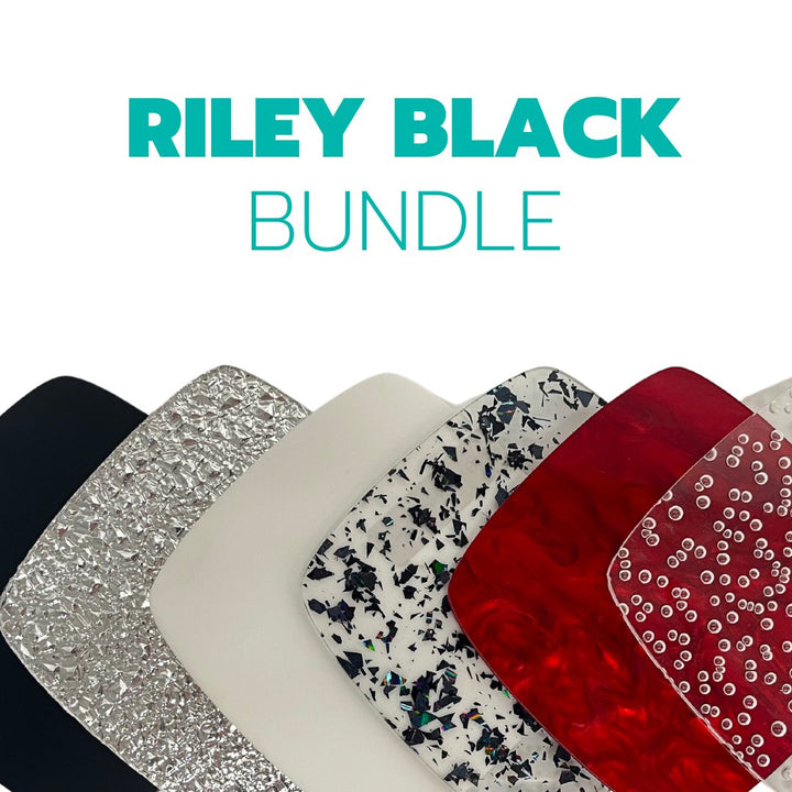 1/8" Riley Black Bundle - 12"x9" - Acrylic Sheet Bundles