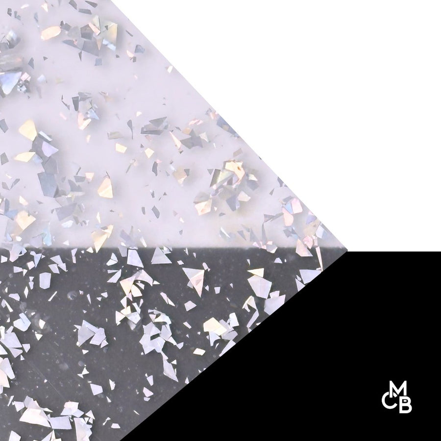 1/8" Silver Holographic Flake Glitter Cast Acrylic Sheets - Acrylic Sheets