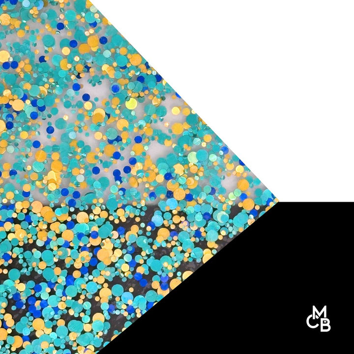 1/8" Totally Teal Glitter Dots Cast Acrylic Sheets - Acrylic Sheets