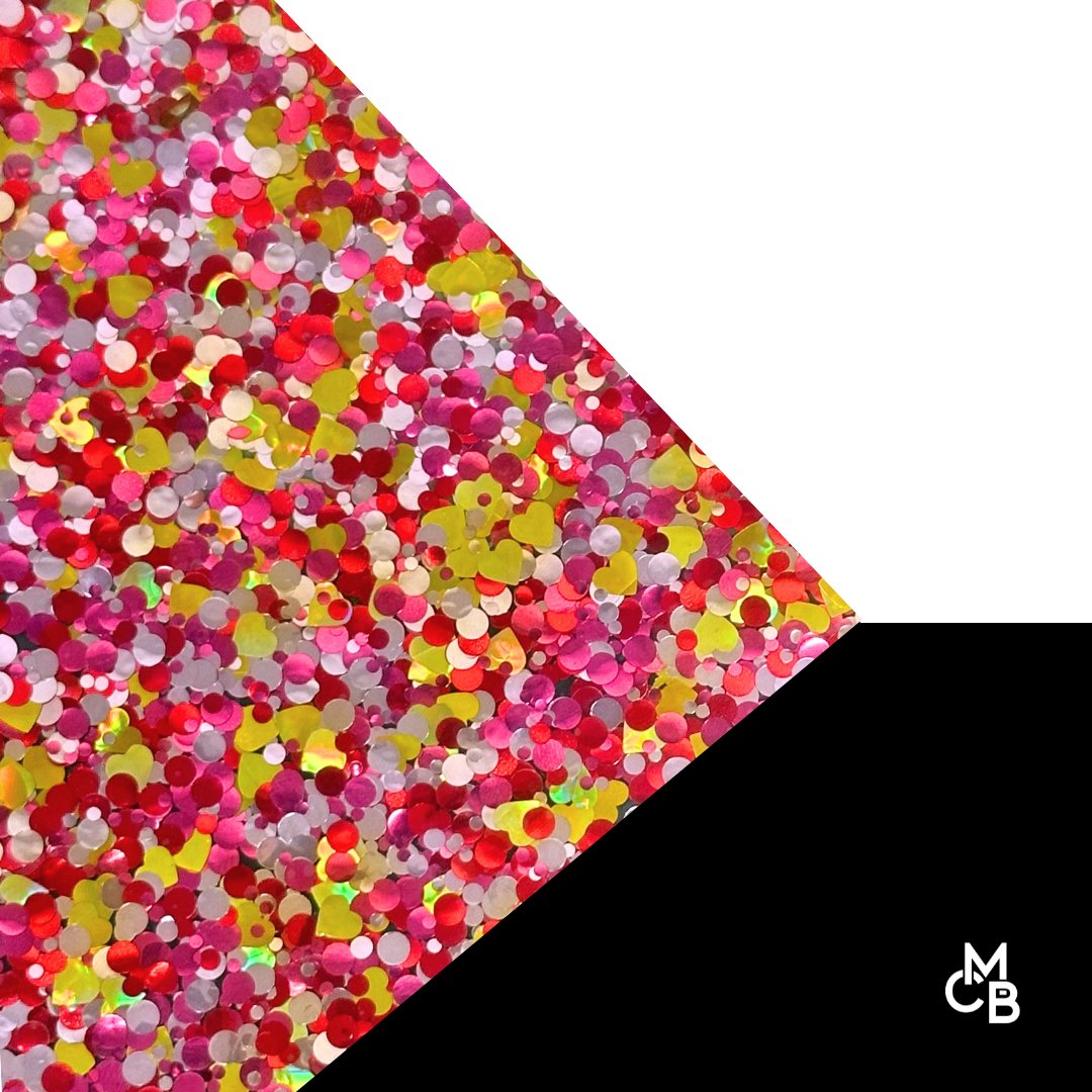 1/8" Tutti Fruitti Love Glitter Dots Cast Acrylic Sheets - Acrylic Sheets