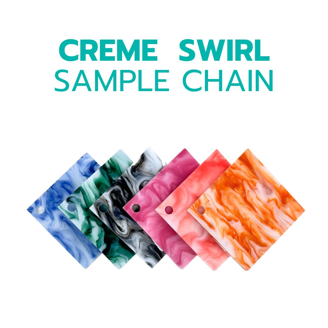 2" Sample Bundle - 1/8" Creme Swirl Acrylic Sheets - Acrylic Sheet Bundles