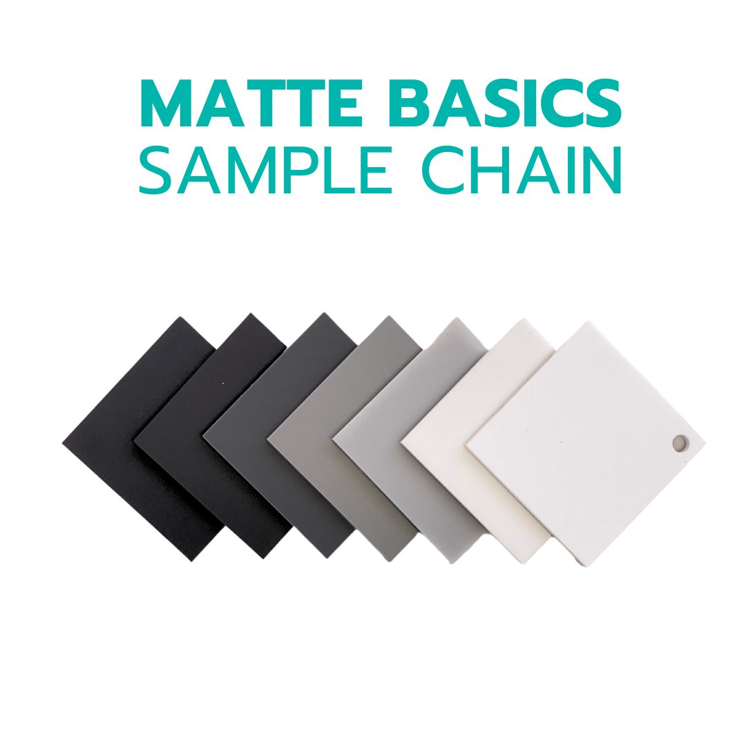 2" Sample Bundle - 1/8" Matte Basics Acrylic Sheets - Acrylic Sheet Bundles