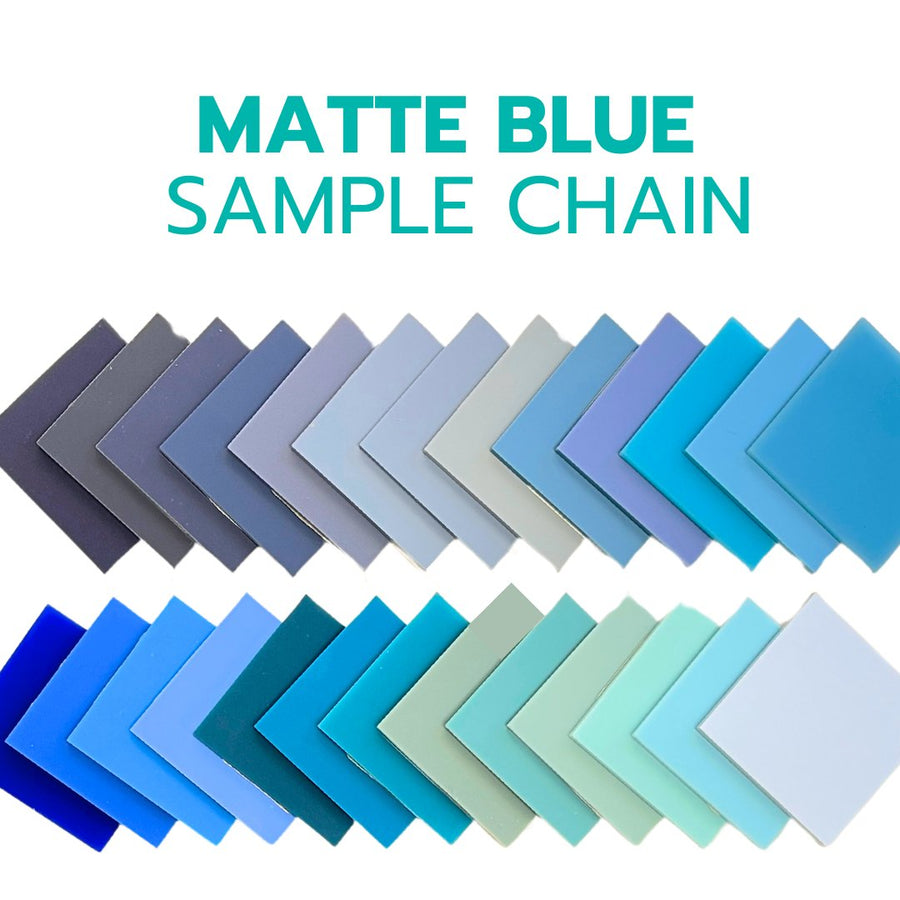 2" Sample Bundle - 1/8" Matte Blues Acrylic Sheets - Acrylic Sheet Bundles