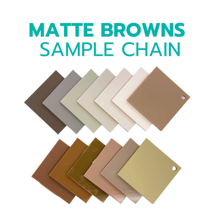 2" Sample Bundle - 1/8" Matte Browns Acrylic Sheets - Acrylic Sheet Bundles