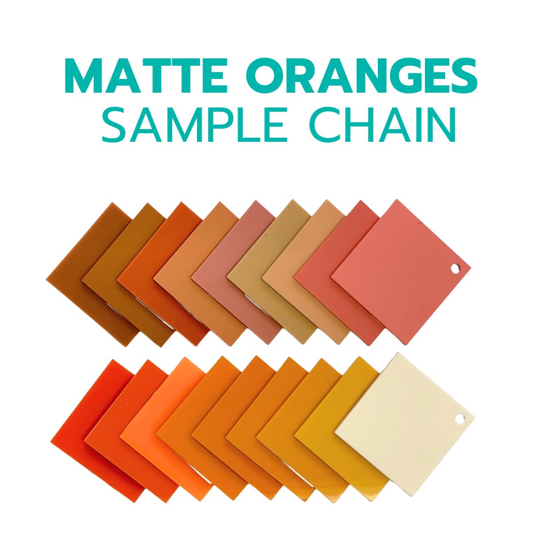 2" Sample Bundle - 1/8" Matte Oranges Acrylic Sheets - Acrylic Sheet Bundles