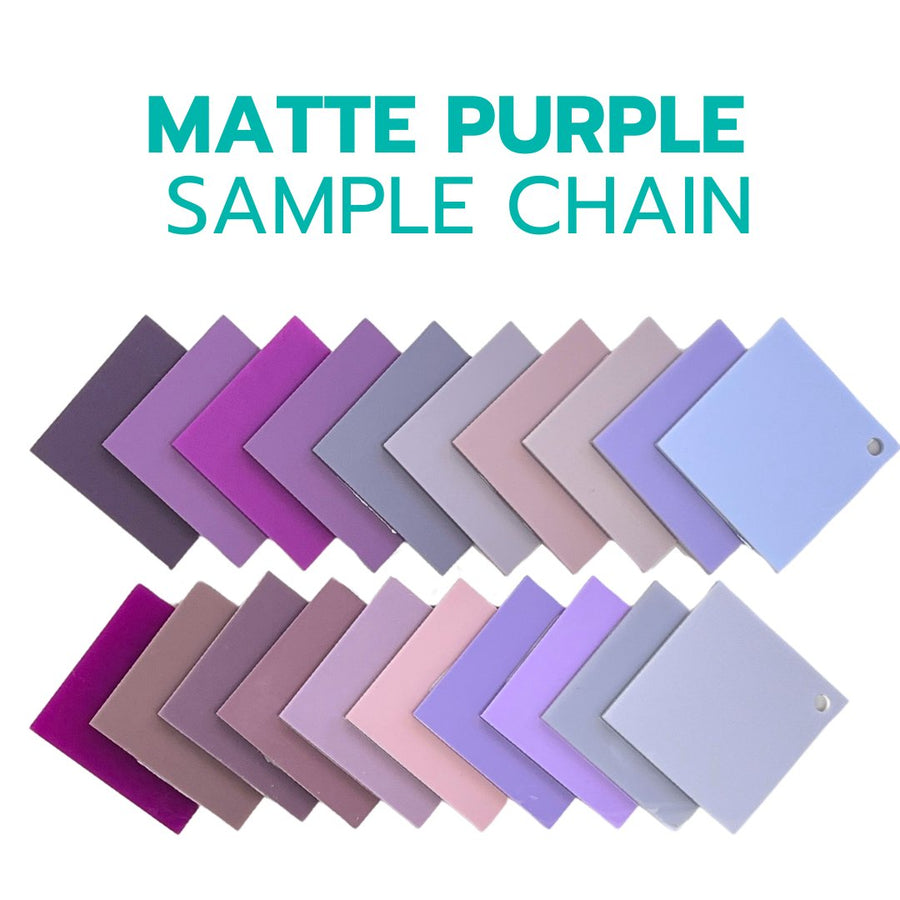 2" Sample Bundle - 1/8" Matte Purple Acrylic Sheets - Acrylic Sheet Bundles