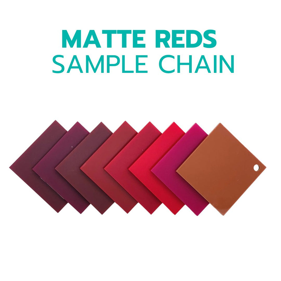 2" Sample Bundle - 1/8" Matte Reds Acrylic Sheets - Acrylic Sheet Bundles