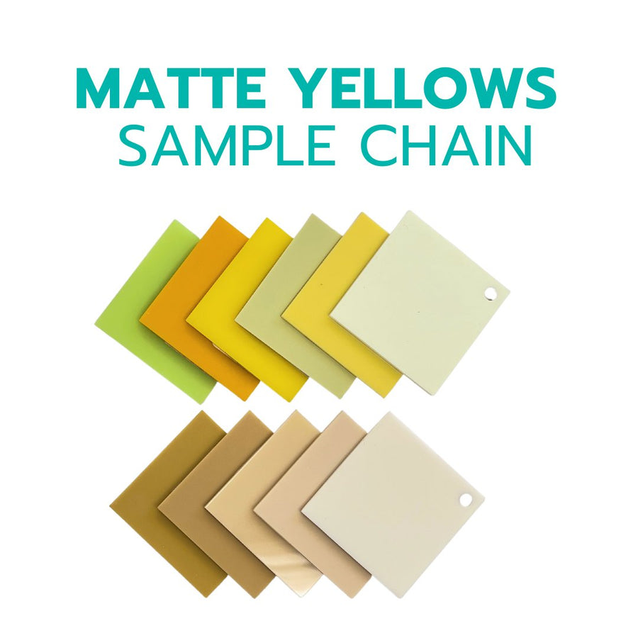 2" Sample Bundle - 1/8" Matte Yellows Acrylic Sheets - Acrylic Sheet Bundles