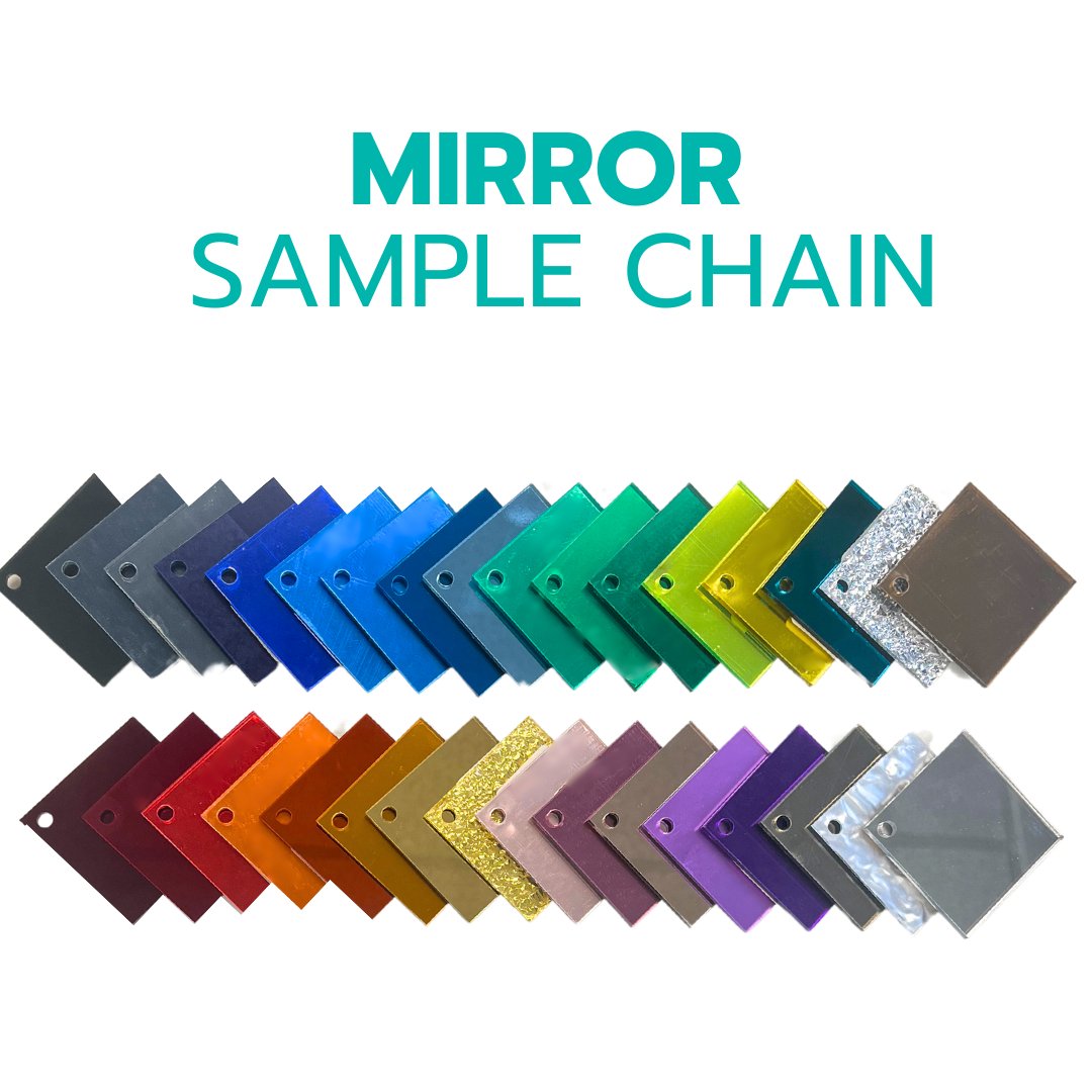 2" Sample Bundle - 1/8" Mirror Acrylic Sheets - Acrylic Sheet Bundles