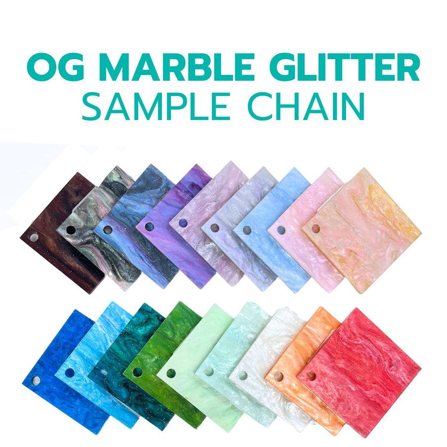 2" Sample Bundle - 1/8" OG Marble Glitter Acrylic Sheets - Acrylic Sheet Bundles