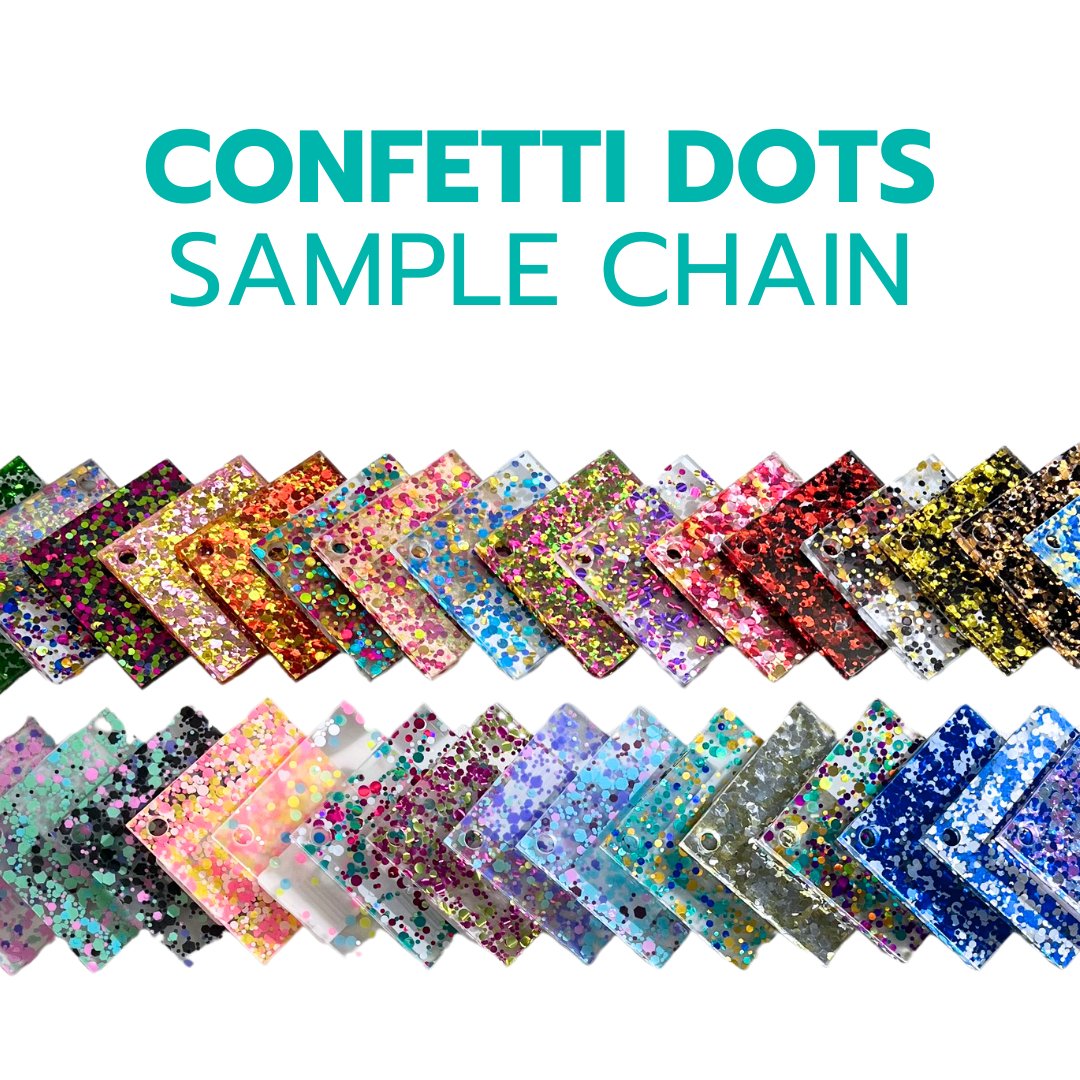 2" Sample Chain - 1/8" Confetti Dots - Acrylic Sheet Bundles