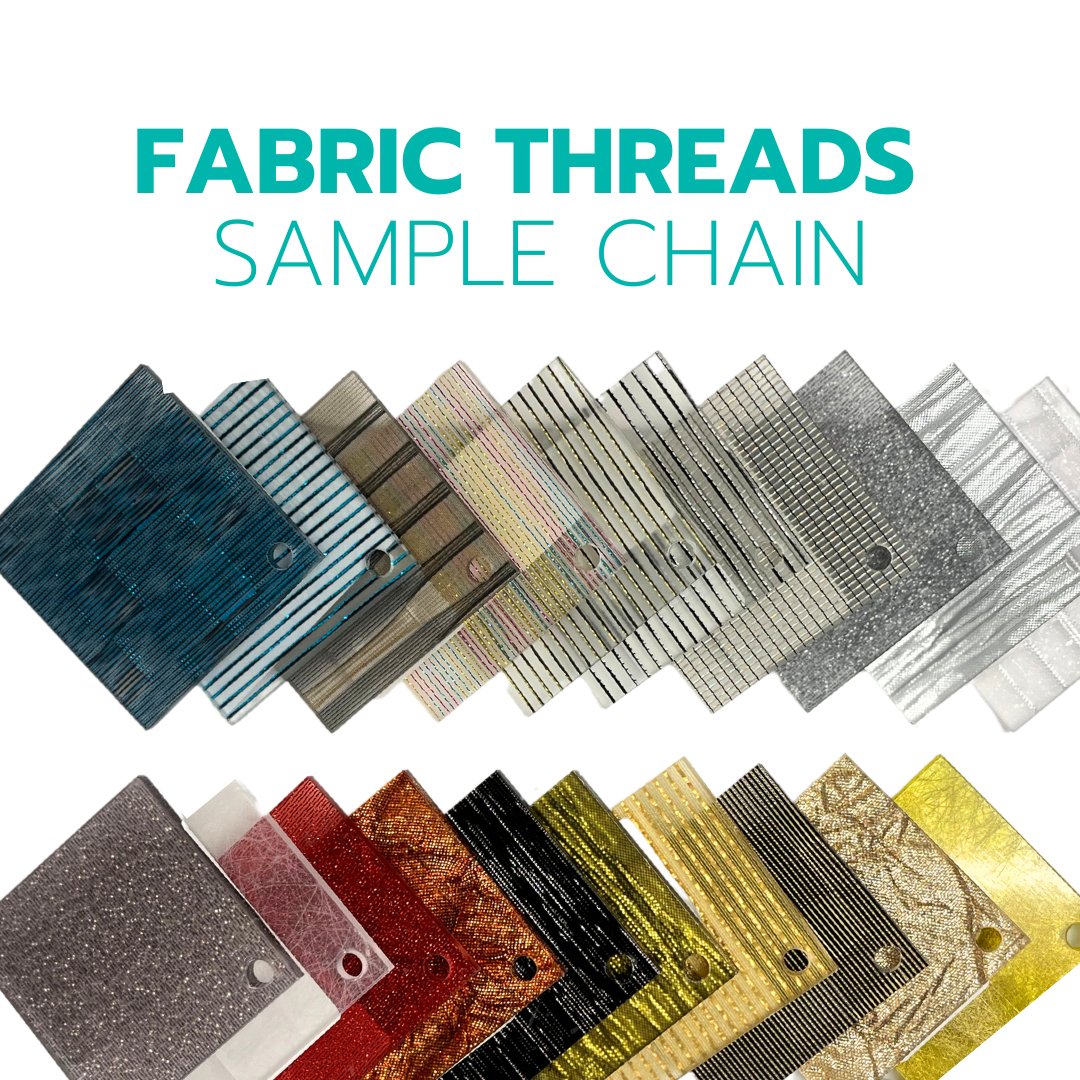 2" Sample Chain - Fabric Threads - Acrylic Sheet Bundles