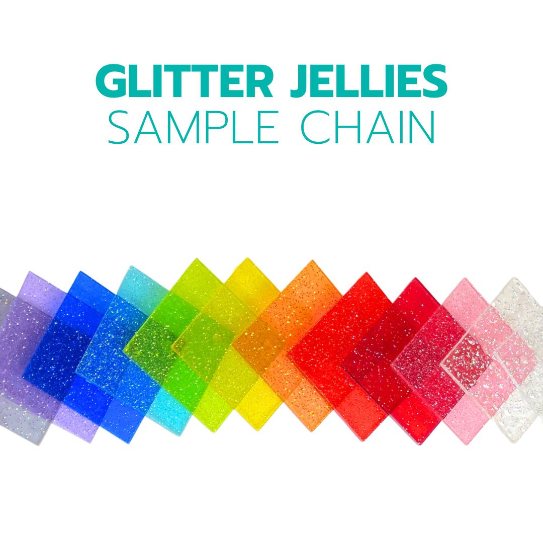 2" Sample Chain - Glitter Jellies - Acrylic Sheet Bundles