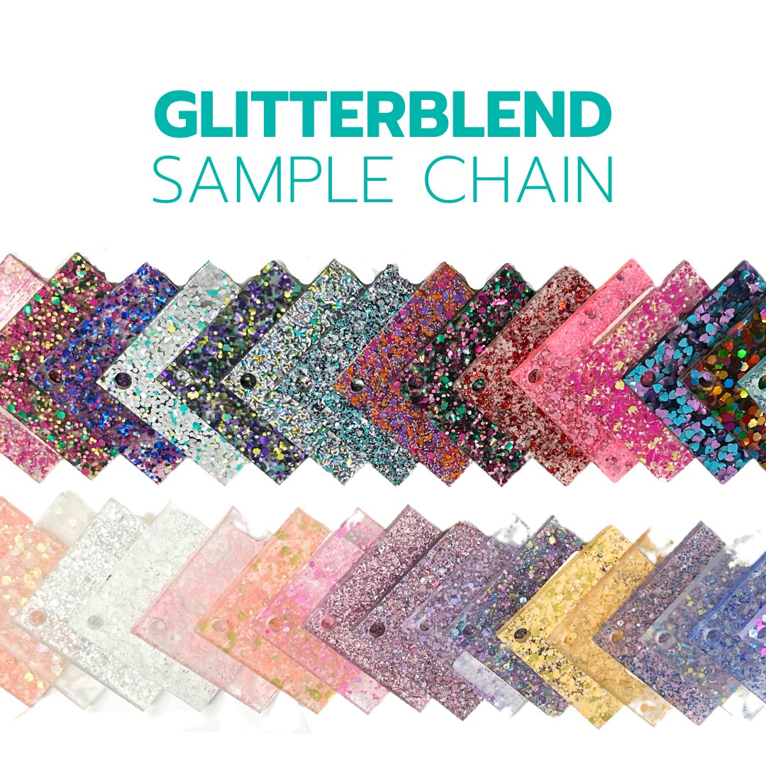 2" Sample Chain - GlitterBlend - Acrylic Sheet Bundles