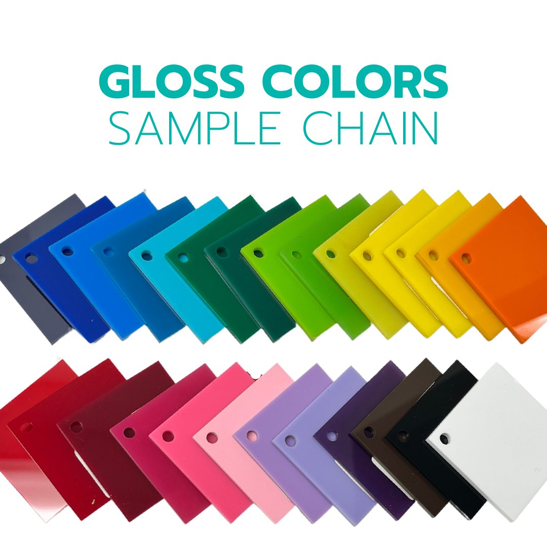 2" Sample Chain - Gloss Colors - Acrylic Sheet Bundles