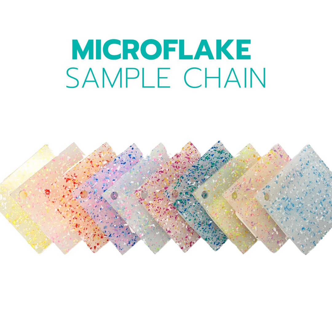 2" Sample Chain - Microflake Glitters - Acrylic Sheet Bundles