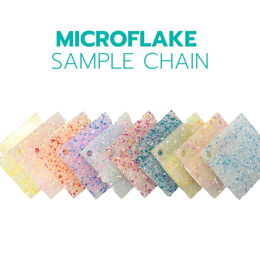 2" Sample Chain - Microflake Glitters - Acrylic Sheet Bundles