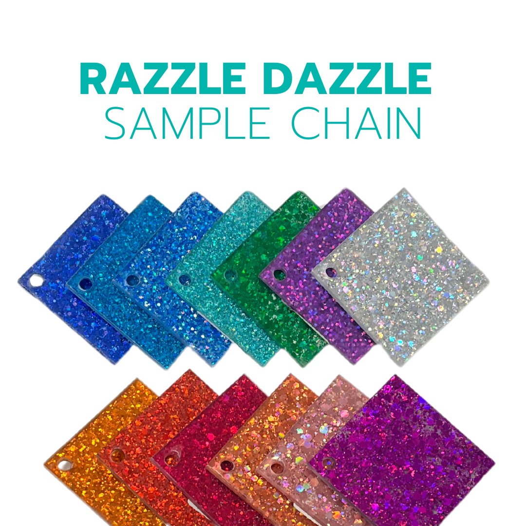 2" Sample Chain - Razzle Dazzle - Acrylic Sheet Bundles