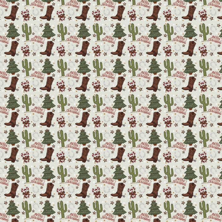 Cowboy Christmas Pattern Acrylic Sheet