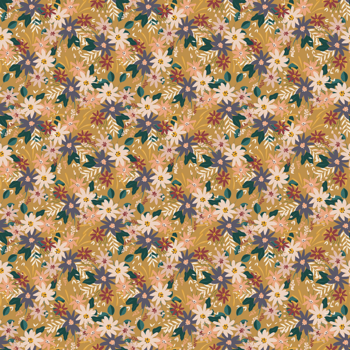 Floral Bloom Mustard Pattern Acrylic Sheet