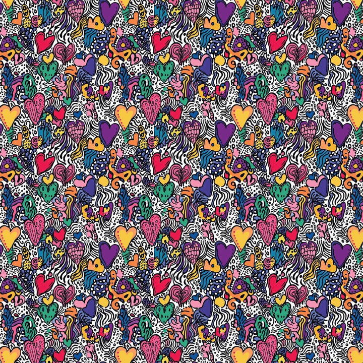 Abstract Colorful Hearts Pattern Acrylic Sheets - CMB Pattern Acrylic